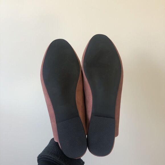 Ellos Horsebit Leather Suede Mules Loafers Pink Rose Embroidered Womens Size 8.5 - Picture 11 of 13